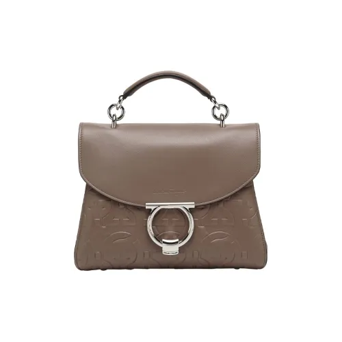 FERRAGAMO Leather Shopping Bag Handbag Regular Women's Brown