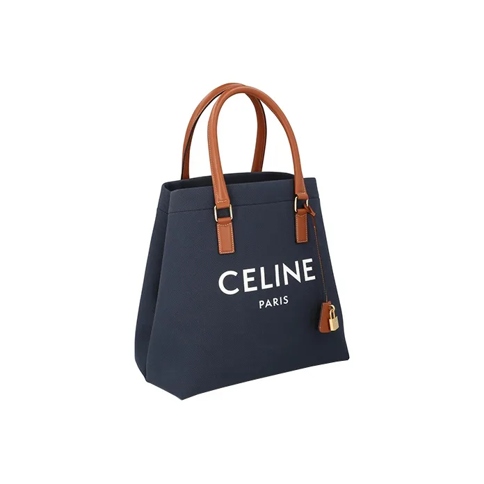 CELINE Cow Leather Shoulder Bag, Crossbody Bag, Handbag Large Size Unisex Navy Blue-1