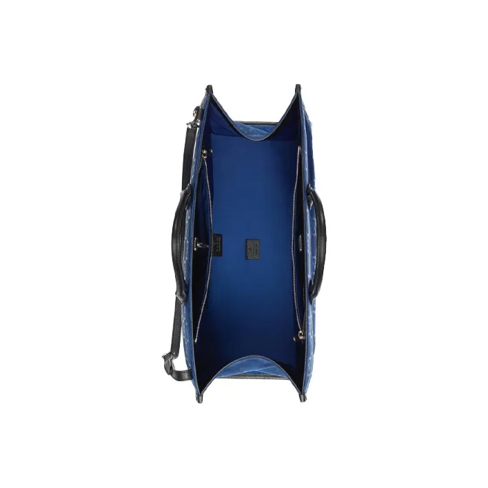 GUCCI Off The Grid Nylon With Leather Tote Bag, Shopping Bag, Handbag Unisex Blue-6