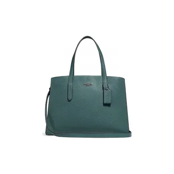 COACH Charlie Leather Handbag Large Size Women's Deep Turquoise