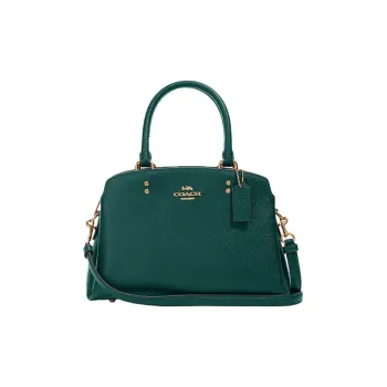 COACH Lillie Leather Handbag Medium Size Women's Green