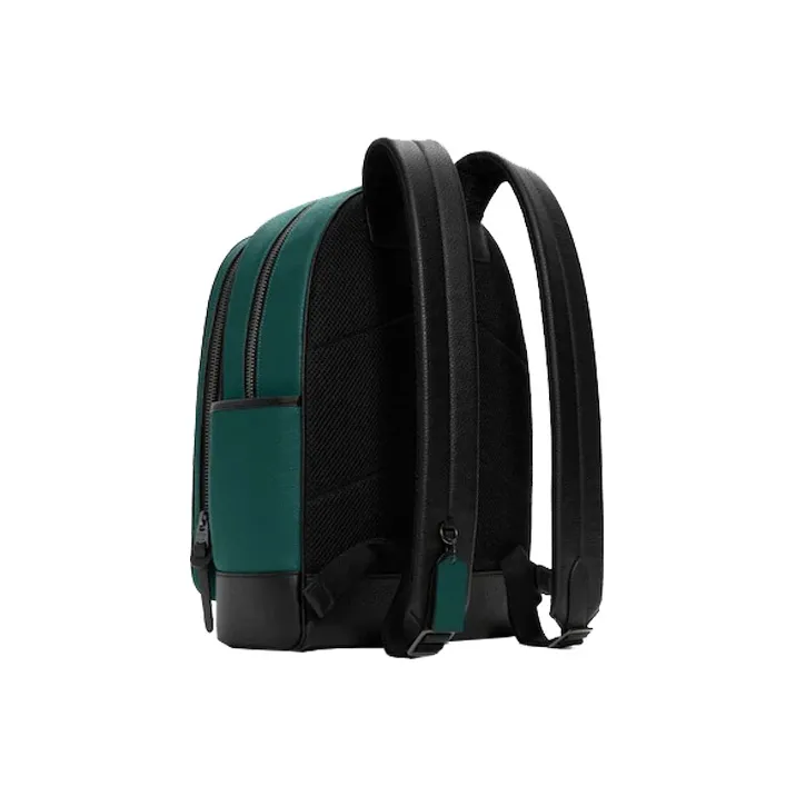 COACH Thompson Leather Backpack Large Size Men's Green-1