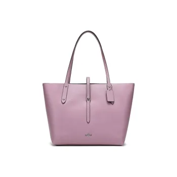 COACH Market Tote Grain Leather Tote Handbag, Shoulder Bag Large Size Women's Light Purple