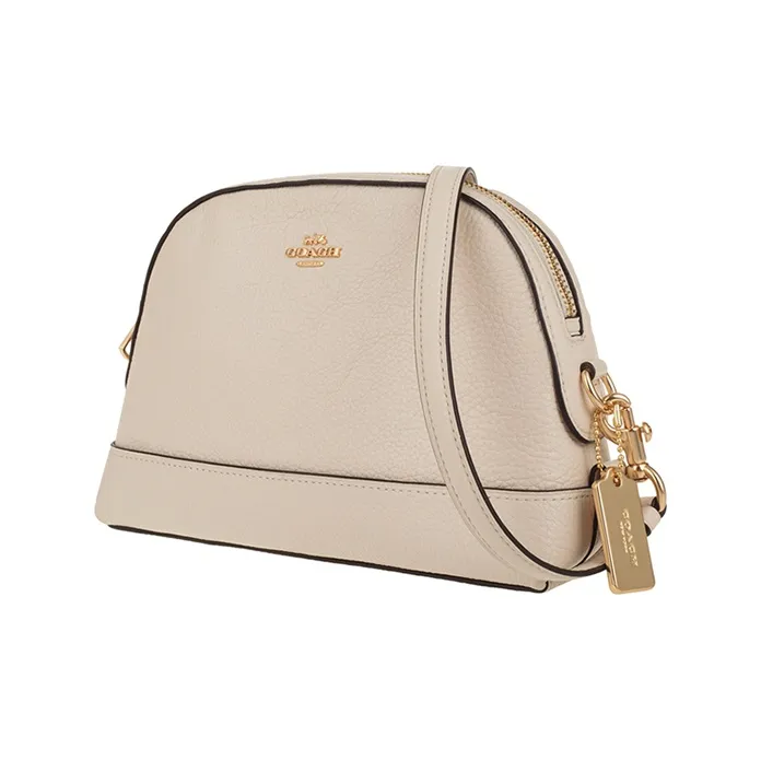 COACH Dome Cow Leather Dome Bag Shoulder Bag Small Size Women's White-1
