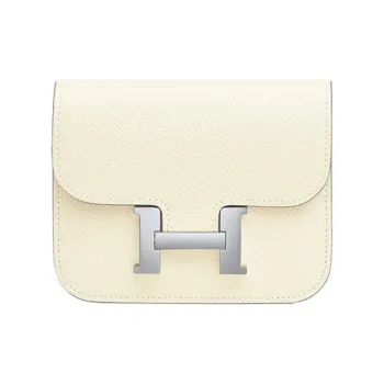 HERMES Epsom Leather Handheld Shoulder Bag, Crossbody Bag, Wallet Fanny Pack Women's I2 Nata Cream White