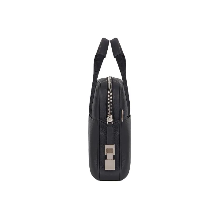 GIVENCHY Grained Leather Briefcases Handbags Men's Black-2