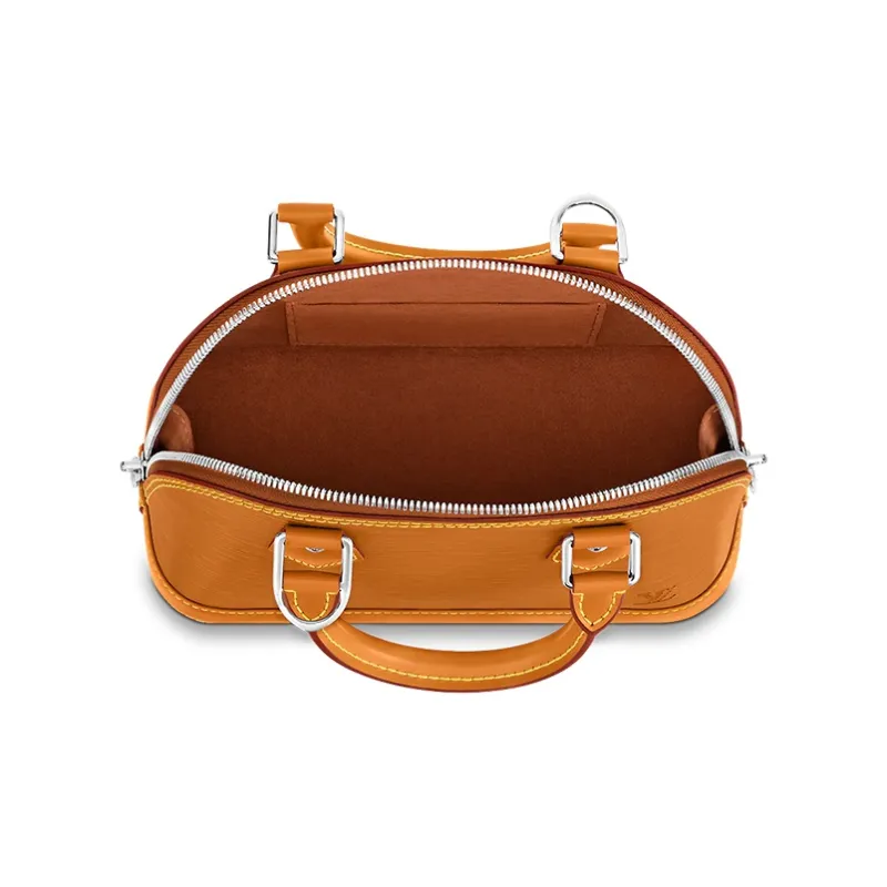 LOUIS VUITTON Alma Epi Ripple Pattern Dome Bag, Handbag, Shoulder Bag, Crossbody Bag Women's Caramel Brown Yellow-3