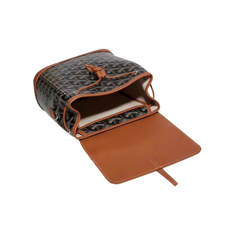 GOYARD Canvas With Leather Shoulder Bag Backpack Mini Women's Black Umber-4