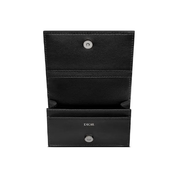 DIOR Leather Card Set Card Holder Men's Black-3