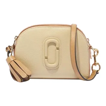 MARC JACOBS The Shutter Mj Leather Saddle Bag Dome Bag Dumpling Bag Crossbody Bag Women's Light Yellow