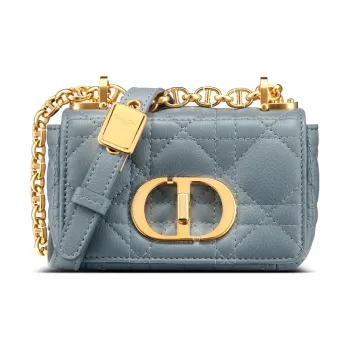 DIOR Caro Calfskin Crossbody Bag, Shoulder Bag Women's Blue