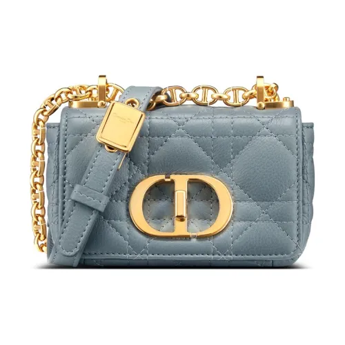 DIOR Caro Calfskin Crossbody Bag, Shoulder Bag Women's Blue