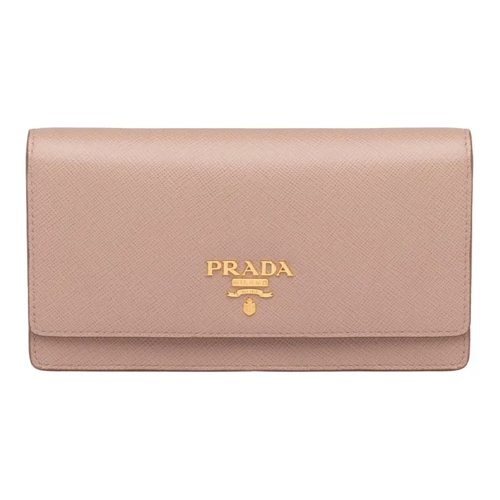 PRADA Saffiano Leather Crossbody Bag Shoulder Bag Women's Nude Pink-0