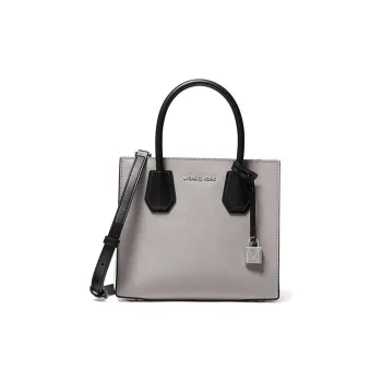 MICHAEL KORS Mercer Leather Trunk Bag Shoulder Bag Crossbody Bag Handbag Medium Size Women's Pearl Gray