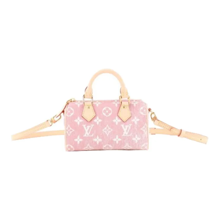 LOUIS VUITTON Nano Speedy Denim Jacquard Pink-1