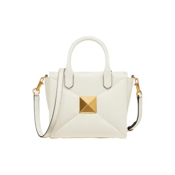 Valentino One Stud Lambskin Shoulder Bag, Crossbody Bag, Handbag Trumpets Women's Pearl White