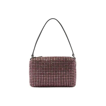 Alexander Wang Crystal Rhinestone With Leather Shoulder Bag Handbag Regular Women's Pink