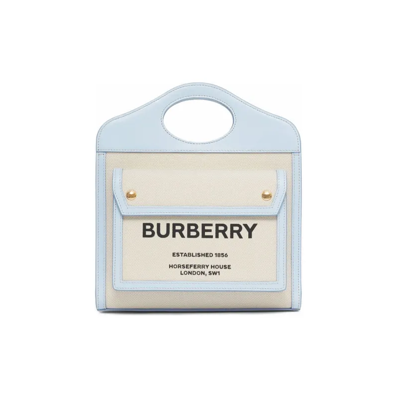 Burberry Horseferry Print Pocket Bag Mini White/Blue-0