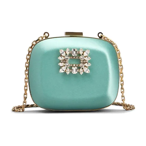 Roger Vivier Silk Clutch Mini Women's Green