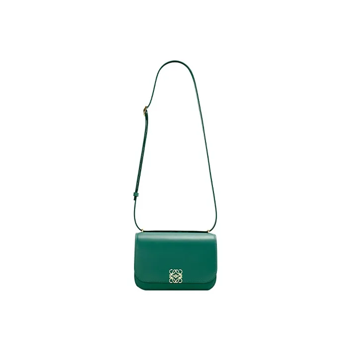 LOEWE Goya Smooth Cow Leather Shoulder Bag Crossbody Bag Small Size Women's Green-3