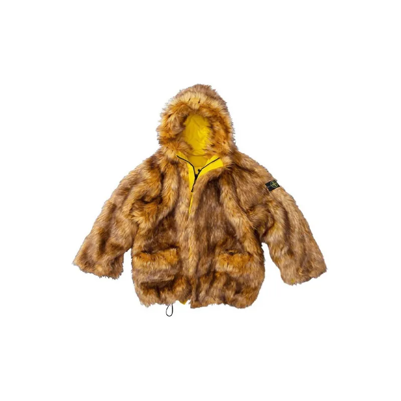 Supreme X Stone Island Formula Steel Reversible Faux Fur Parka-7