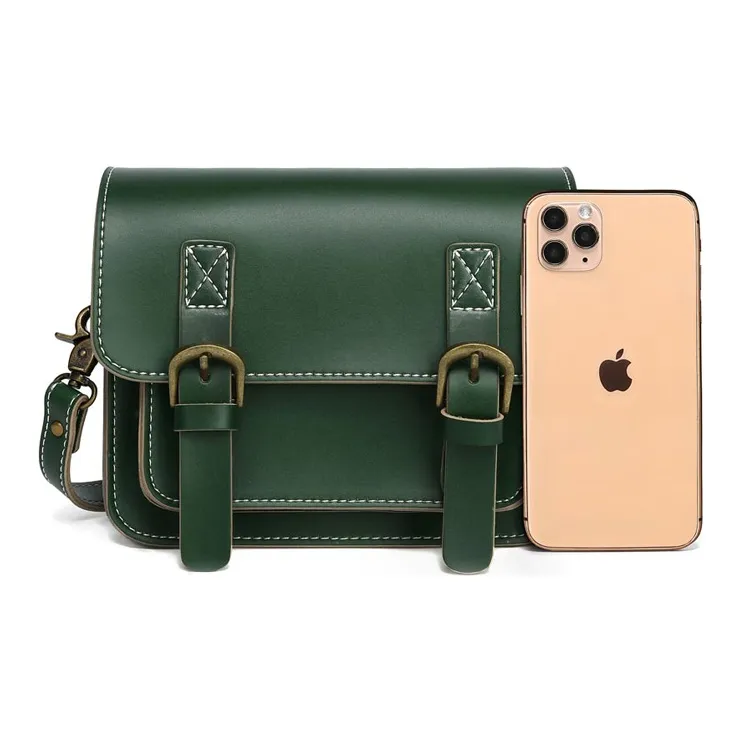 Zatchels Microfiber Synthetic Leather Satchel Bag Messenger Bag Crossbody Bag Shoulder Bag Regular Women's Green-1