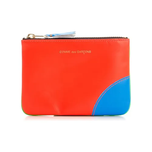 CDG Goatskin Wallet Regular Unisex Orange Green