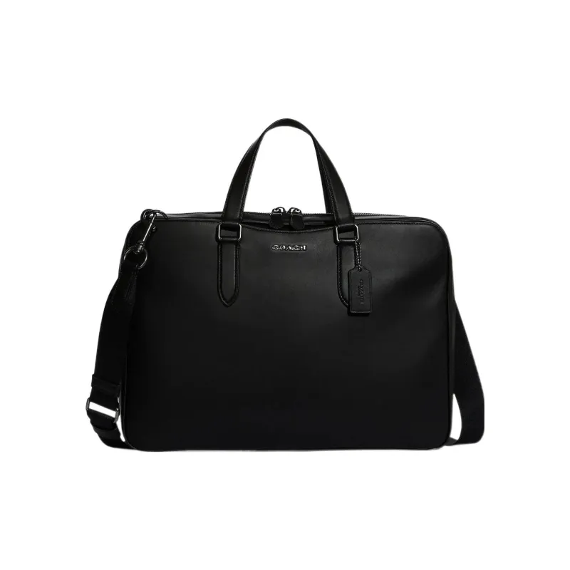 COACH Graham Cow Leather Laptop Bag, Crossbody Bag, Briefcase Large Size Men's Black-0