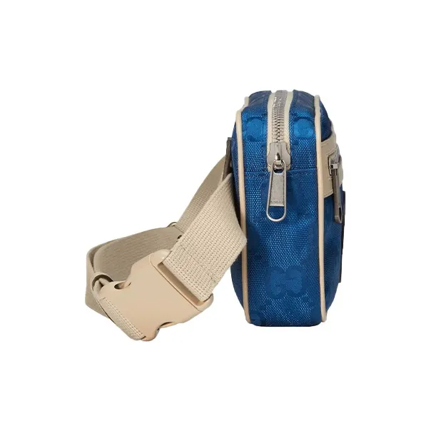 GUCCI Off The Grid Nylon Fabric Sling Bag Fanny Pack Unisex Blue/Beige-2
