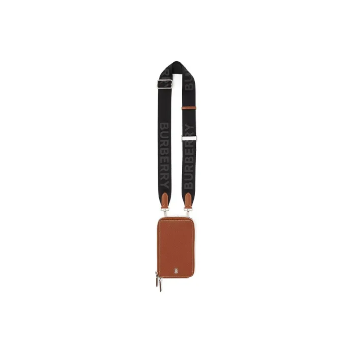 Burberry Grain Texture Leather Protective Case Cell Phone Pouch Unisex Tan-1