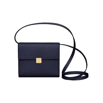 HERMES Clic Epsom Leather Shoulder Bag, Crossbody Bag Women's 76 Bleu Indigo Deep Sea Blue