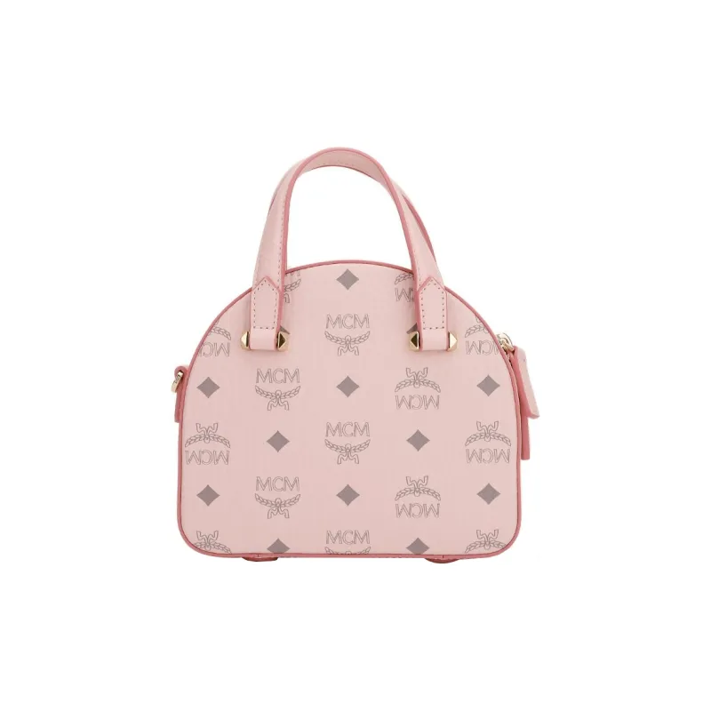 MCM Essential Visetos Origina Leather Shoulder Bag, Crossbody Bag, Handbag Mini Women's Pink-2