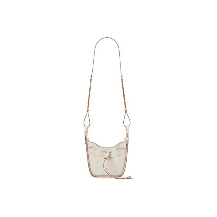 LOEWE Hammock Pebbled Calfskin Shoulder Bag Crossbody Bag Handbags Mini Women's Ivory-3