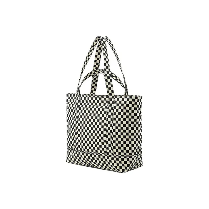 Vans Cotton Tote Bag Shopping Bag Shoulder Bags Handbags Regular Unisex Black White-2