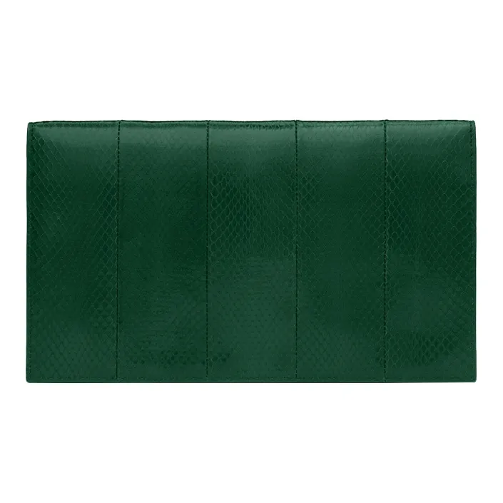 SAINT LAURENT UPTOWN Snake Skin Envelope Bag, Clutch Small Size Women's Grassland Green-4