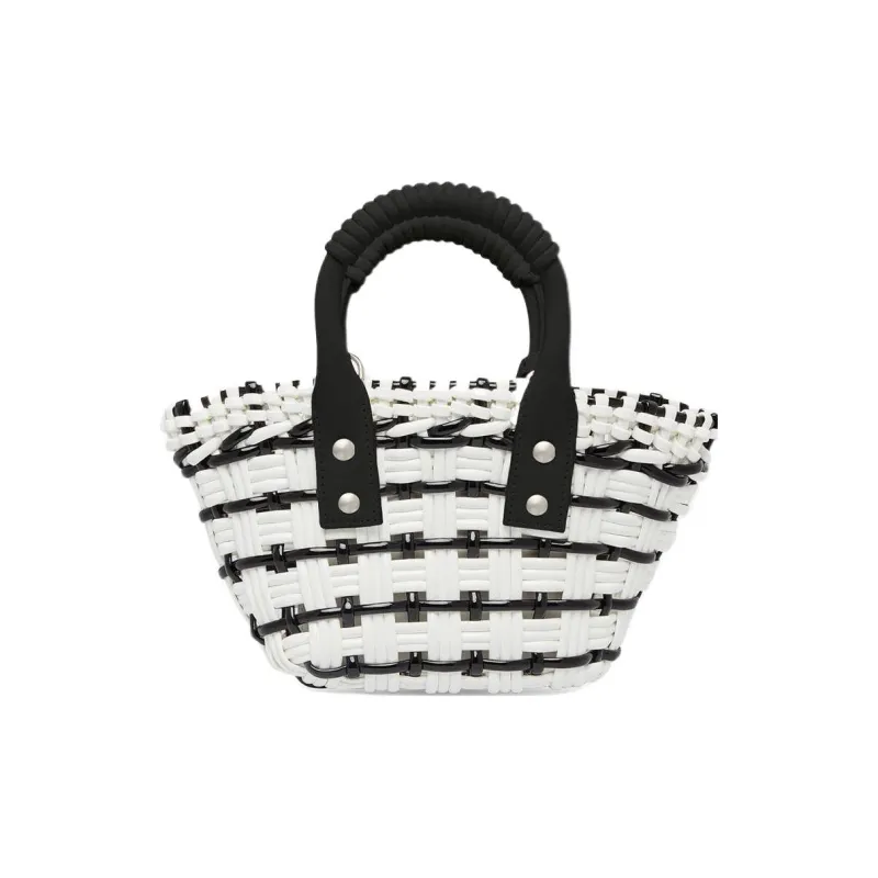 Balenciaga Cow Leather Handbag, Shoulder Bag, Crossbody Bag Women's Black White-3