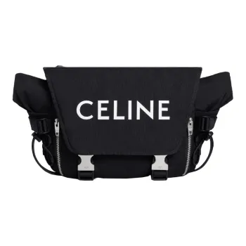 CELINE Polyamide Messenger Bag Shoulder Bag Men's Black Silver