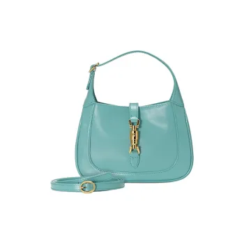 GUCCI Jackie 1961 Leather Crescent Shoulder Bag Shoulder Bag Crossbody Bag Mini Women's Peacock Blue