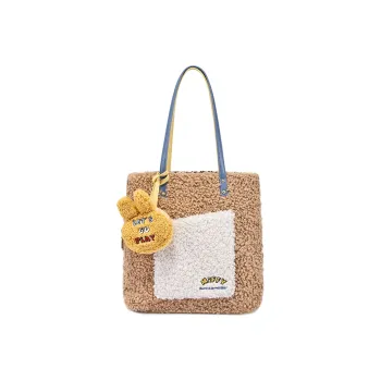Miffy Lambswool Tote Bag Women's Khaki/Ecru
