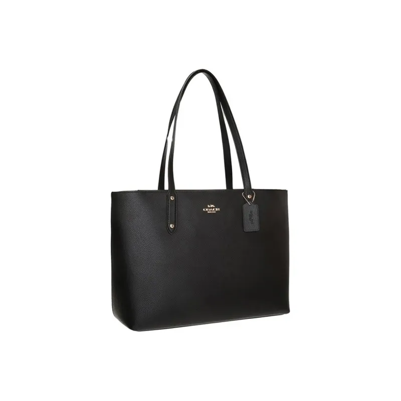 COACH Leather Tote Bag Shopping Bag Shoulder Bags Women's Black-1