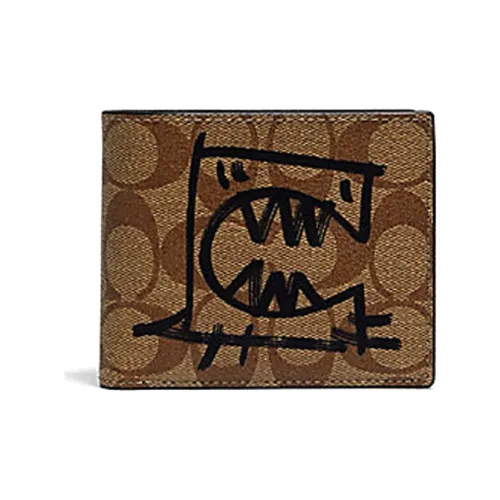 COACH X Guang Yu 3 IN 1 Wallet Canvas Wallet Men's Brown