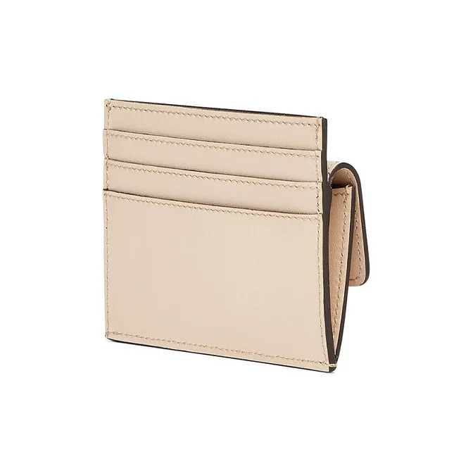 FENDI Calfskin Card Holder Money Clip Card Wallet Women's Pink Candy Color-1