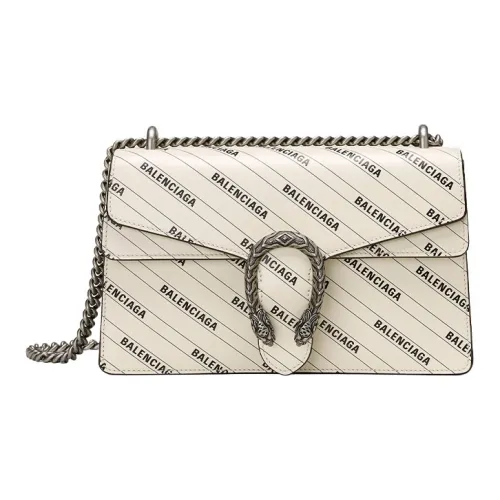 GUCCI Dionysus Leather Crossbody Bag Small Size Women's White