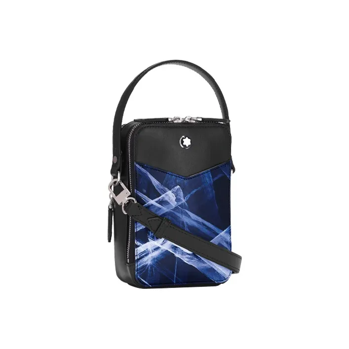 MONTBLANC Meisterstuck Cow Leather Patchwork Leather Shoulder Bag Crossbody Bag Handbag Mini Unisex Black/Blue-1