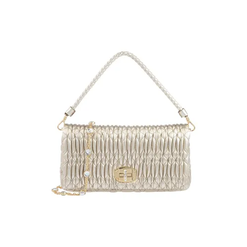MIU MIU CRYSTAL Sheepskin Shoulder Bag Mini Women's ensemble