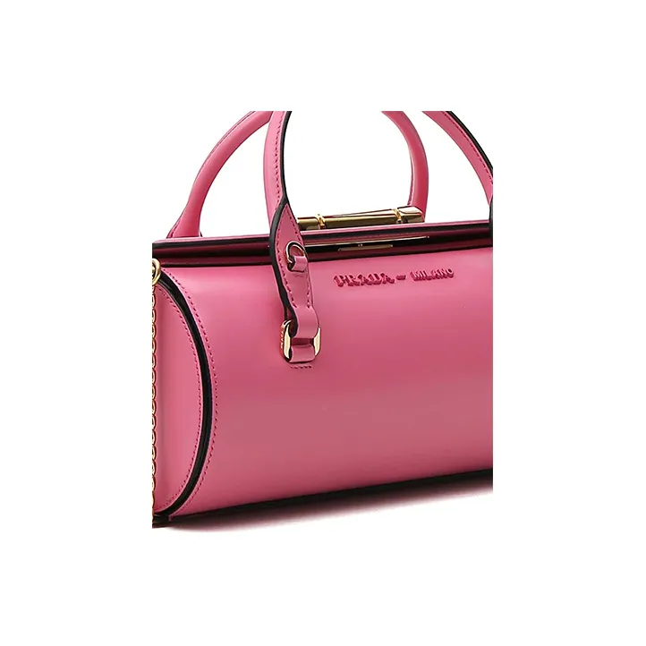 PRADA Cow Leather Luggage Bag, Shoulder Bag, Crossbody Bag, Handbag Women's Pink-3
