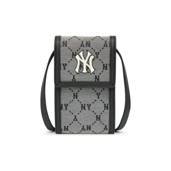 MLB Monogram Collection Polyester Cell Phone Pouch, Shoulder Bag, Crossbody Bag Regular Unisex Gray