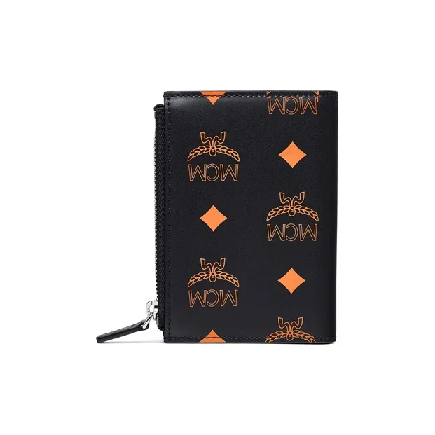 MCM Coated Canvas Coin Purse Money Clip Card Holder Mini Men's Black-1