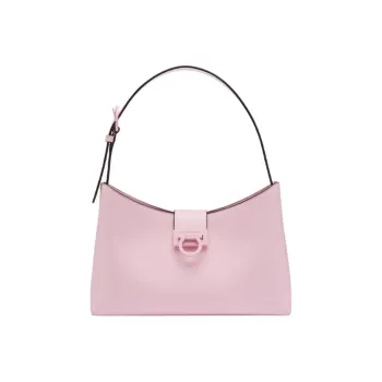FERRAGAMO Trifolio Cow Leather Shoulder Bag, Shoulder Bag Women's Light Pink Red
