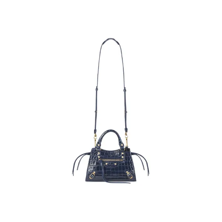 Balenciaga Cow Leather Handbag Mini Women's Blue-3